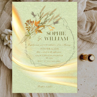 Invitation Carton d'invitation pour un mariage aux fleurs sau