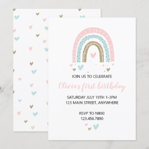Invitation Carton d'invitation pour un premier anniversaire A