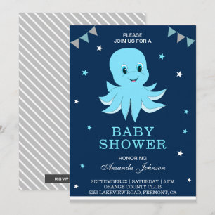 Invitation Carton d'invitation pour une baby shower avec un a