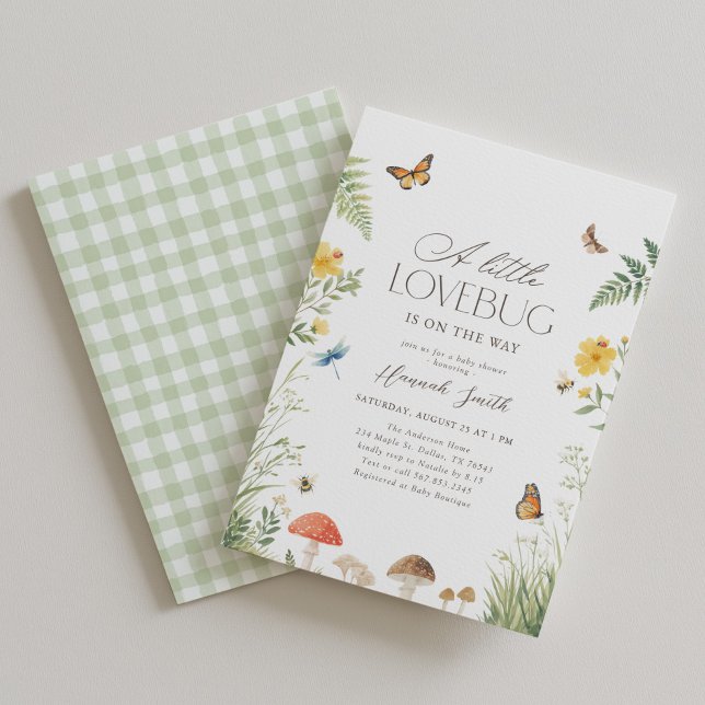 Invitation Carton d'invitation pour une baby shower Bug (Créateur téléchargé)