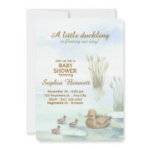 Carton d'invitation pour une baby shower Canard &