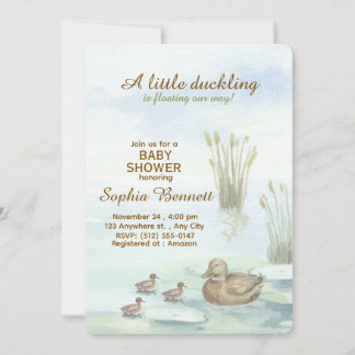 Invitation Carton d'invitation pour une baby shower Canard &