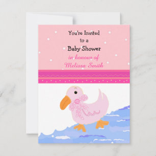 Invitation Carton d'invitation pour une baby shower Canard Ro