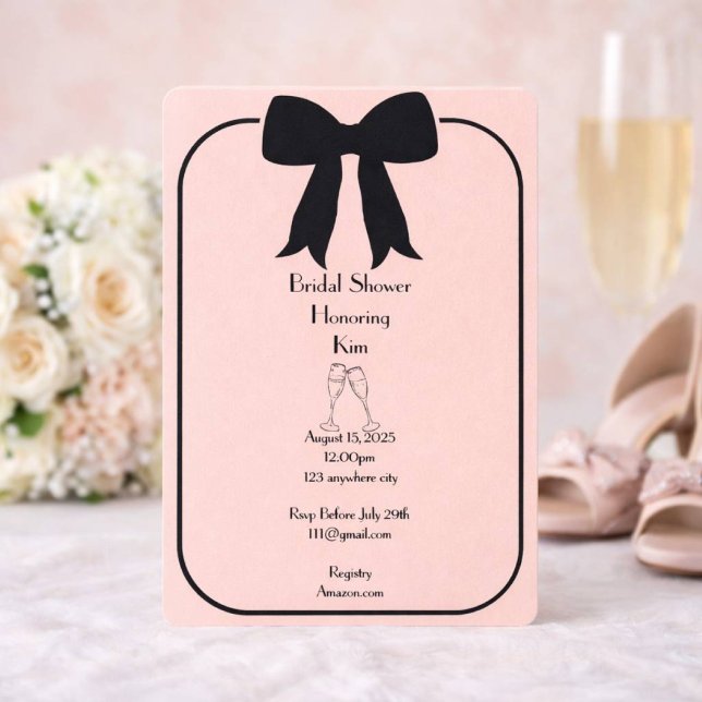 Invitation carton d'invitation pour une baby shower rose (Créateur téléchargé)