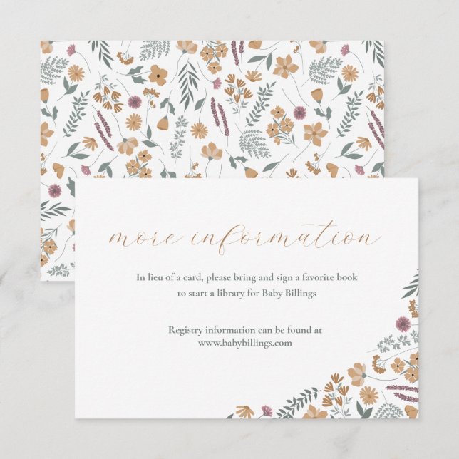 Invitation Carton d'invitation pour une baby shower thème fle (Devant / Derrière)