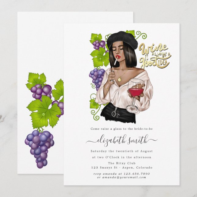 Invitation Carton d'invitation pour une dégustation de vin de (Devant / Derrière)