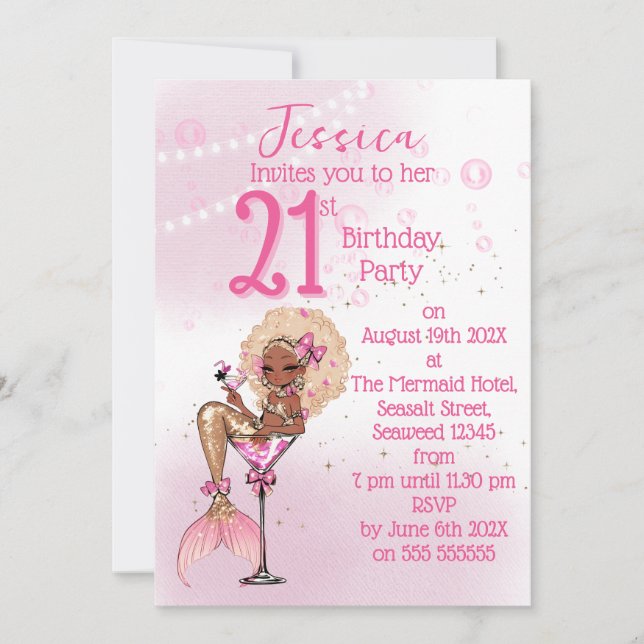 Invitation Carton d'invitation pour une fête d'anniversaire C (Devant)