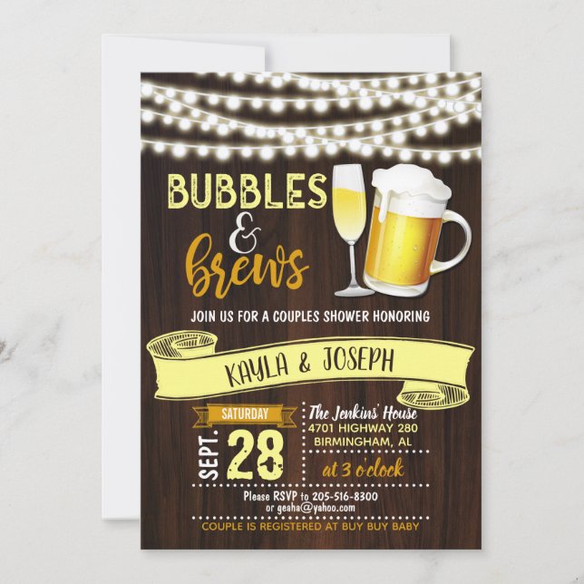 Invitation Carton d'invitation pour une fête de couples à bul (Devant)