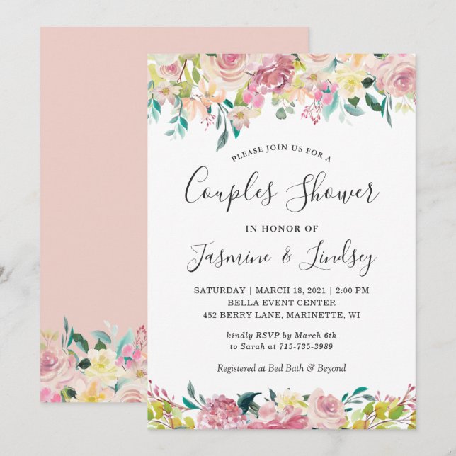 Invitation Carton d'invitation pour une fête de couples avec  (Devant / Derrière)