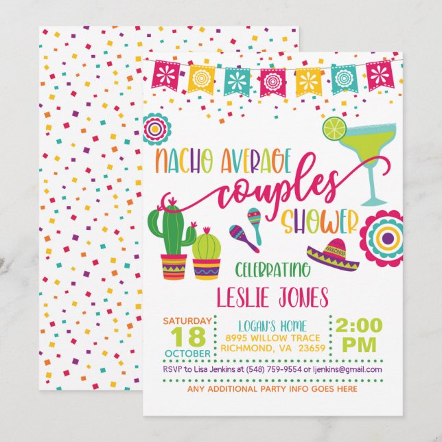 Invitation Carton d'invitation pour une fête de couples pas c (Devant / Derrière)
