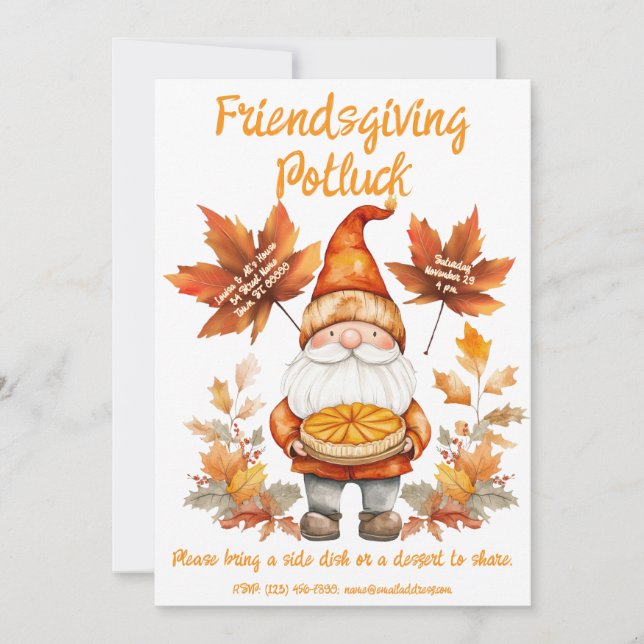 Invitation Carton d'invitation pour une fête de Friendsgiving (Devant)