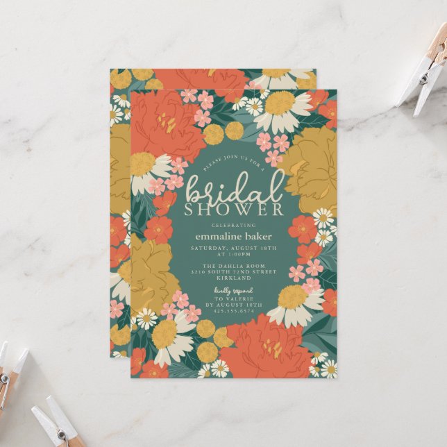 Invitation Carton d'invitation pour une fête de mariage avec  (Devant/Arrière en situation)