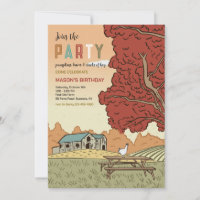 Carton d'invitation pour une fête de paysage de fe