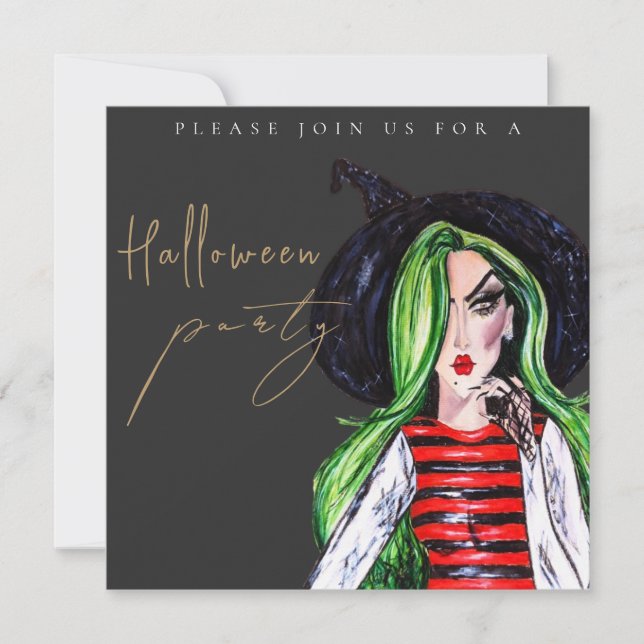 Invitation Carton d'invitation pour une fête d'Halloween pour (Devant)