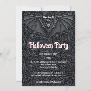 Invitation Carton d'invitation pour une fête Halloween avec c