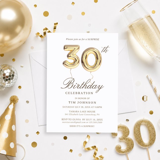 Invitation Carton d'invitation pour une fête surprise d'anniv (Créateur téléchargé)