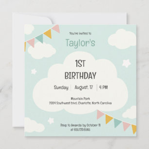 Invitation Carton d'invitation pour une première fête d'anniv