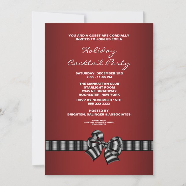 Invitation Carton d'invitation pour une soirée cocktail de No (Devant)