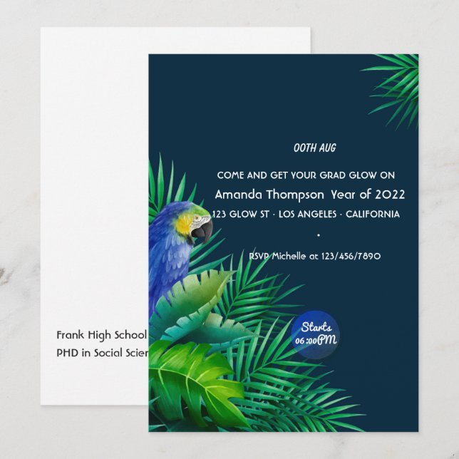 Invitation Carton d'invitation pour une soirée de remise de d (Devant / Derrière)