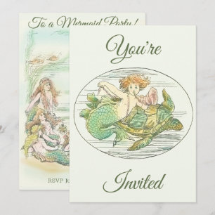 Invitation Carton d'invitation pour une soirée sirènes vintag