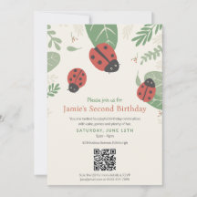 Carton d'invitation QR Code pour l'anniversaire de