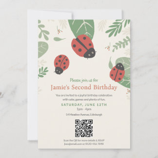 Invitation Carton d'invitation QR Code pour l'anniversaire de