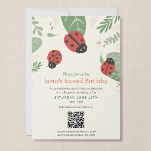 Invitation Carton d'invitation QR Code pour l'anniversaire de