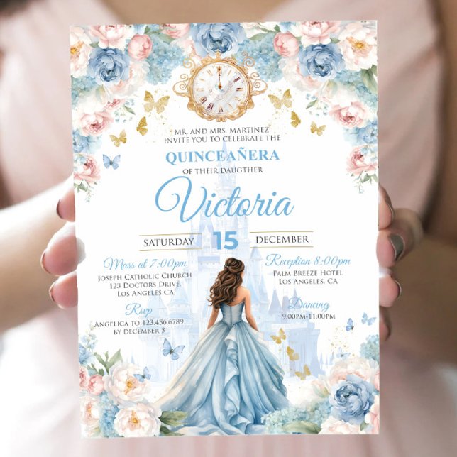 Invitation Carton d'invitation Quinceañera Cendrillon Robe de (Créateur téléchargé)