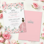 Invitation Carton d'invitation Quinceanera Rose Pâle<br><div class="desc">Carton d'invitation Quinceañera Fleurs aquarelle Couronne argentée Rose. Un design charmant et élégant avec une couronne argentée à l'avant et à l'arrière pour un effet royal. Le fond présente des roses et de la verdure rose pastel aquarelle, créant une atmosphère fantaisiste et festive. Un mélange de polices serif classiques et...</div>