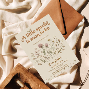 Invitation Carton d'invitation rétro pour baby shower sur le