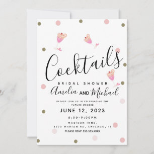 Invitation Carton d'invitation rose Confetti Cocktail pour en