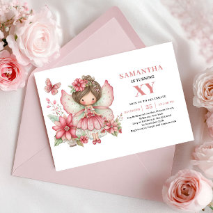 Invitation Carton d'invitation Rose Foncé pour l'anniversaire