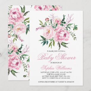 Invitation Carton d'invitation rose pour Baby Shower