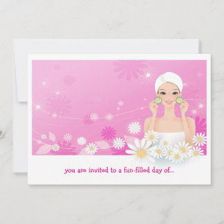 Invitation Carton d'invitation rose pour un anniversaire Spa