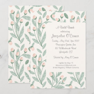 Invitation Carton d'invitation rose saumon pour brunch de mar