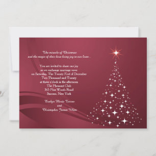 Invitation Carton d'invitation rouge pour un mariage dans l'e