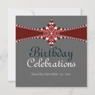 Invitation Carton d'invitation Royal Rouge Argent pour une Gr
