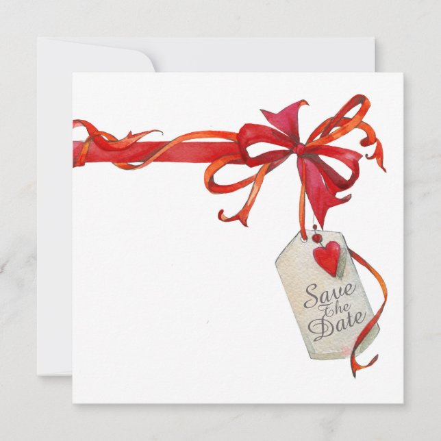 Invitation Carton d'invitation ruban rouge et rose pour occas (Devant)