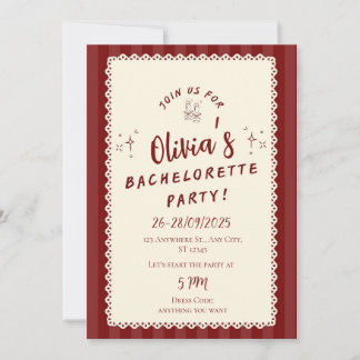 Invitation Carton d'invitation rustique bordeaux pour enterre