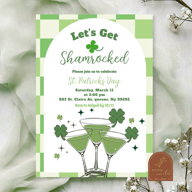 Invitation Carton d'invitation sage vert peppy pour la Saint- (Créateur téléchargé)