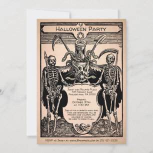 Invitation Carton d'invitation squelette personnalisable effr