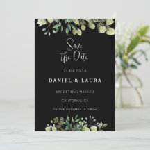 Carton d'invitation tout en noir