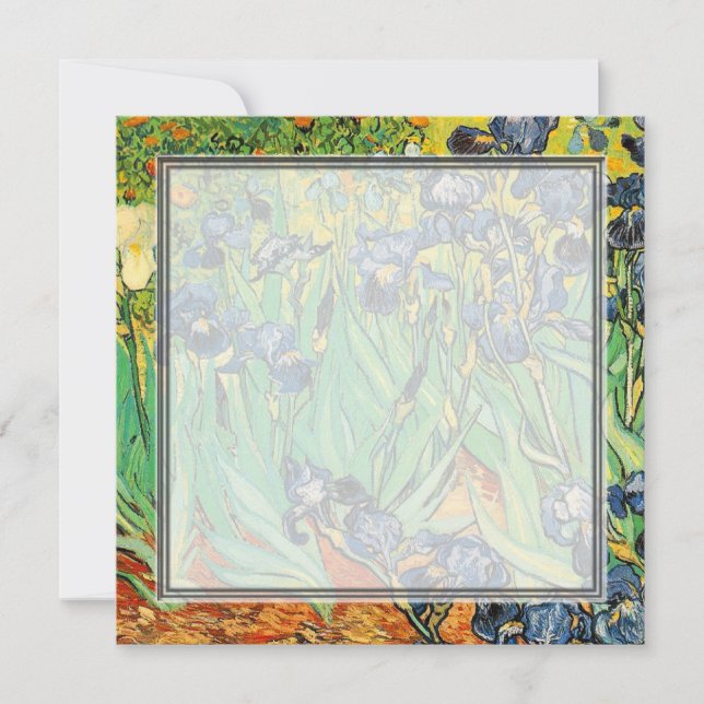 Invitation carton d'invitation, van Gogh Irises (Devant)