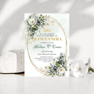 Invitation Carton d'invitation vert sauge Boho Quinceañera av