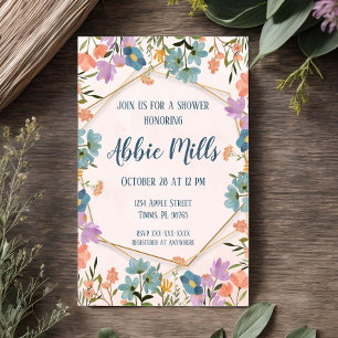 Invitation Carton d'invitation vintage à motif floral pour un