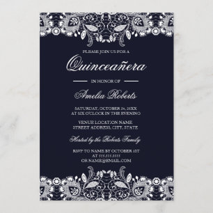 Invitation Carton d'invitation vintage blanc en dentelle mari