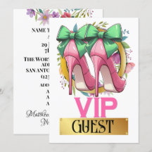 Carton d'invitation VIP pour Pretty Pink High Heel