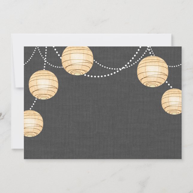 Invitation Cartons de lanterne sur toile de jute grise (Dos)