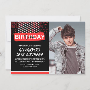 Invitation Cartons d'invitation 15e anniversaire Hommes Photo