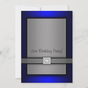 Invitation Cartons d'invitation 21 ans Bleu & Noir